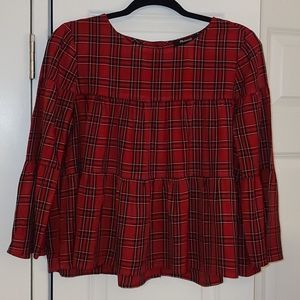 Madewell tartan plaid blouse
